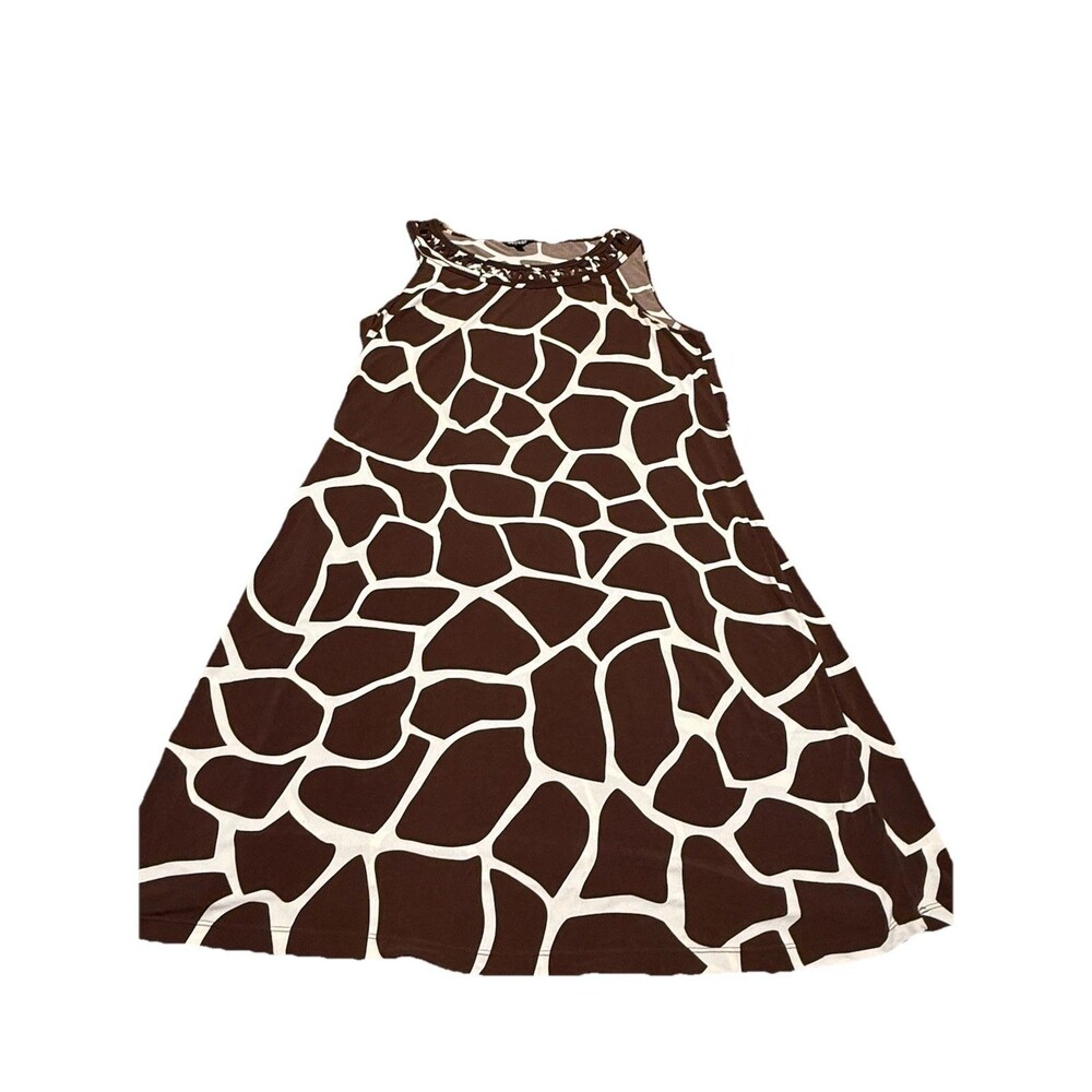 George sleeveless giraffe print casual swing dress